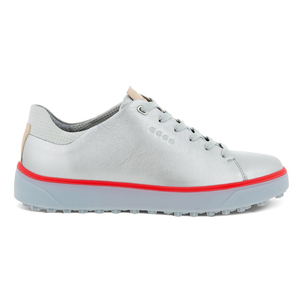 ECCO Womens Golf Shoes Silver - Tray Laced - SRV-034781